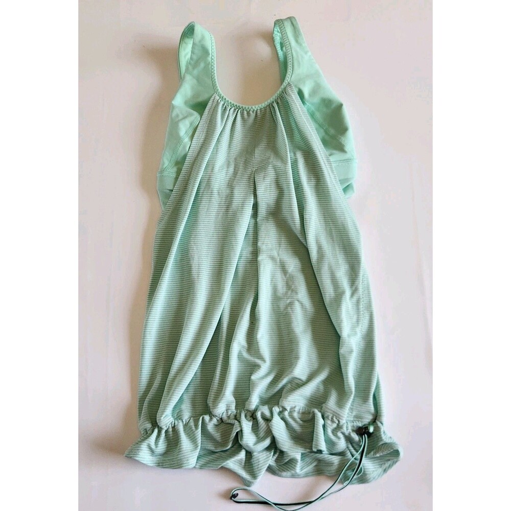 LULULEMON Mint Green Stripe Sports Bra with Tank Top Size 4 - Picture 2 of 6